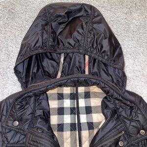 Burberry Boys' Quilted Insulated Jacket Size 8Y. With hidden light hood.